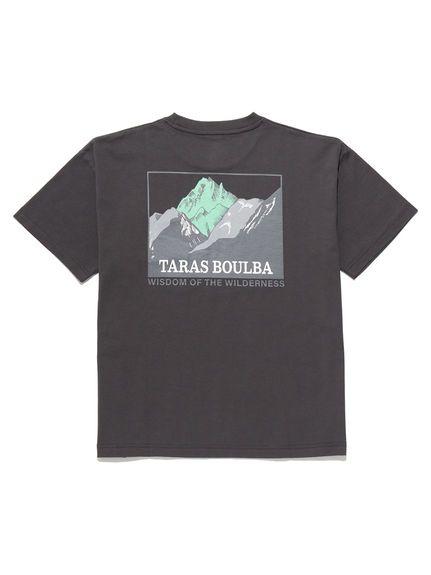 TARAS BOULBA/レディースコットンナイロンプリントポケットTシャツ マウンテン/Tシャツ